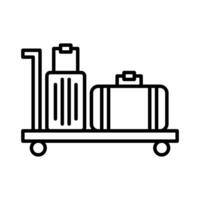 luggage icon vector or logo illustration outline black color style
