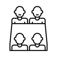 meeting room icon vector or logo illustration outline black color style