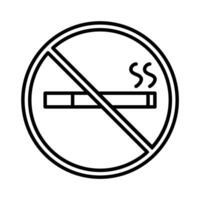 no smoking icon vector or logo illustration outline black color style