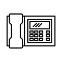 telephone icon vector or logo illustration outline black color style