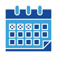 calendar icon vector or logo illustration glyph color style
