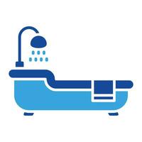 Bathtub icon vector or logo illustration glyph color style