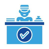 check in icon vector or logo illustration glyph color style