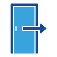 exit icon vector or logo illustration glyph color style