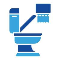 toilet icon vector or logo illustration glyph color style
