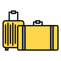 luggage icon vector or logo illustration outline black color style