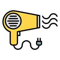 Hair dryer icon vector or logo illustration outline black color style