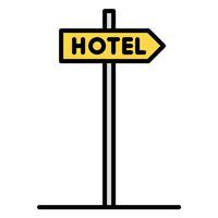 hotel icono vector o logo ilustración contorno negro color estilo