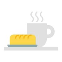 breakfast icon vector or logo illustration flat color style