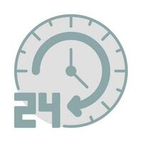 24 hour icon vector or logo illustration flat color style