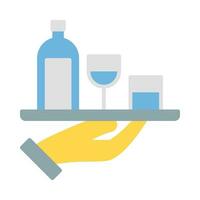 bar service icon vector or logo illustration flat color style