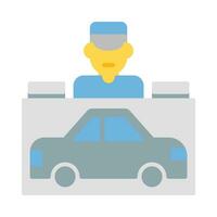 ayudante de cámara estacionamiento icono vector o logo ilustración plano color estilo