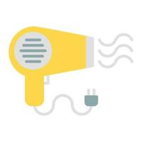 Hair dryer icon vector or logo illustration flat color style