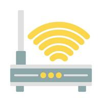 Wifi router icon vector or logo illustration flat color style