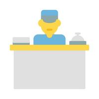 information desk icon vector or logo illustration flat color style