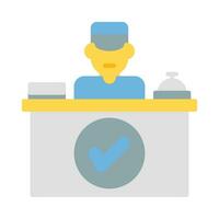 check in icon vector or logo illustration flat color style