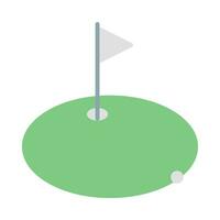 Golf icon vector or logo illustration flat color style