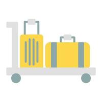 luggage icon vector or logo illustration flat color style