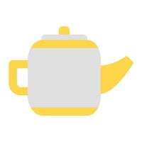 kettle icon vector or logo illustration flat color style