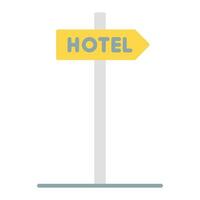 hotel icono vector o logo ilustración plano color estilo