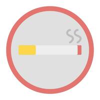 smoking icon vector or logo illustration flat color style