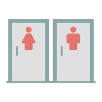 toilet icon vector or logo illustration flat color style