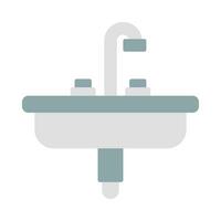 sink icon vector or logo illustration flat color style