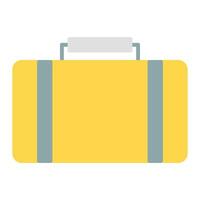 suitcase icon vector or logo illustration flat color style