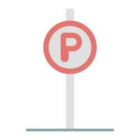 parking icon vector or logo illustration flat color style