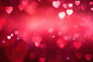 AI generated Valentine Day Heart Shaped Bokeh Background photo