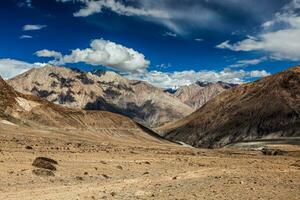 View of Himalayas near Kardung La pass. Ladakh, India photo