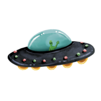 ufo unidentified flying object with green alien inside. Creatures from outside planet earth. png