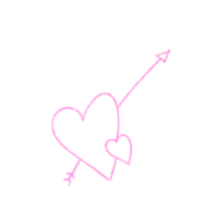 Hand drawn valentines arrow png