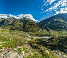 View of Lahaul valley in Himalayas photo