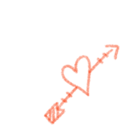 Hand drawn valentines arrow png