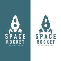 Rocket logo simple design silhouette brand space vehicle minimalist illustration template vector