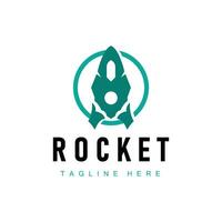 cohete logo sencillo diseño silueta marca espacio vehículo minimalista ilustración modelo vector