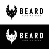 Beard Logo Design Silhouette Vector Barbershop Illustration Men's Appearance Simple Template