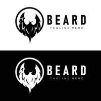 Beard Logo Design Silhouette Vector Barbershop Illustration Men's Appearance Simple Template