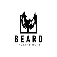 Beard Logo Design Silhouette Vector Barbershop Illustration Men's Appearance Simple Template