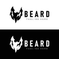 Beard Logo Design Silhouette Vector Barbershop Illustration Men's Appearance Simple Template