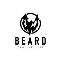 Beard Logo Design Silhouette Vector Barbershop Illustration Men's Appearance Simple Template