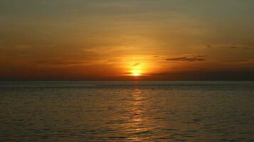 Aerial View of Sunset on the Ocean photo