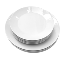 une empiler de blanc assiettes png