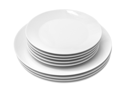 une empiler de blanc assiettes png