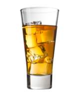 Scotch whiskey with ice cubes in  glass png