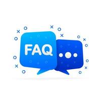 Frequently Asked Questions FAQ Label isolated on white background. Vector illustration.