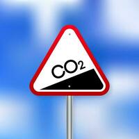 Co 2 emissions in flat style on green background. Simple vector illustration. Vector flat illustration.