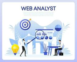 Web analysing financial data. analytic business. Statistical analysis vector