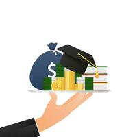 Abstract icon with student loans for banner design. Business vector icon